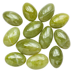 Obraz premium Collection of Shiny Green Stones Nested Together on a Surface