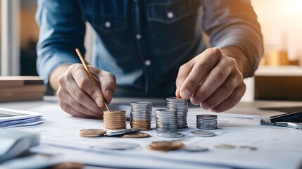 Hands Reviewing Budgets and Costs for Home Renovation Project