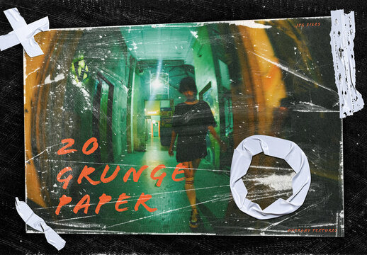20 Grunge Paper Overlay Ripped Texture Pack