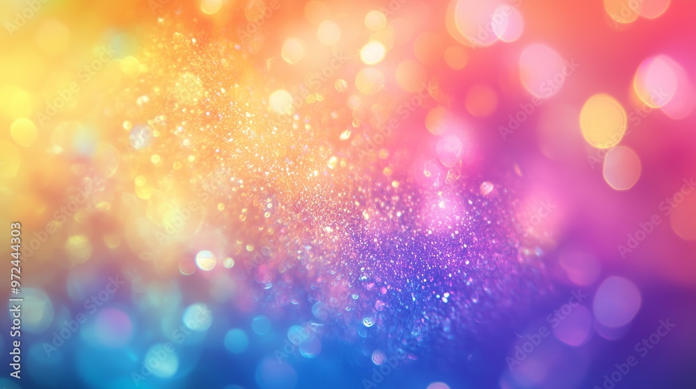 Poster vibrant abstract background of colorful bokeh lights with sparkles creating a joyful atmosphere duri