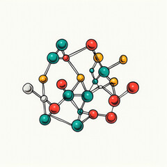 Obraz premium generated illustration of structure molecule icon, cartoon style