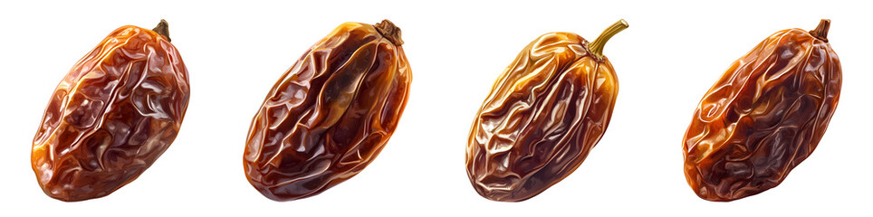 Dried dates 2d Illustration, PNG set
