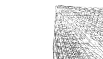 architecture 3d vector drawing