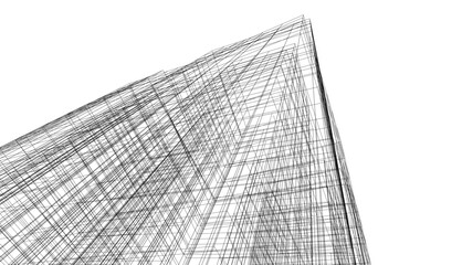 architecture 3d vector drawing