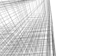 architecture 3d vector drawing