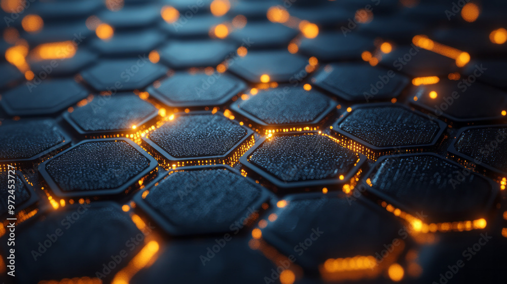 Poster A clean and modern background with a honeycomb pattern,