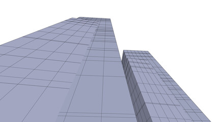 Fototapeta premium architecture 3d vector drawing