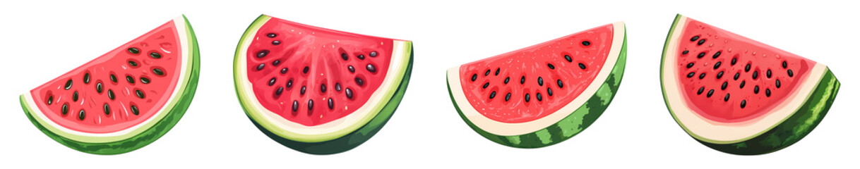 Watermelon slice Illustration PNG set