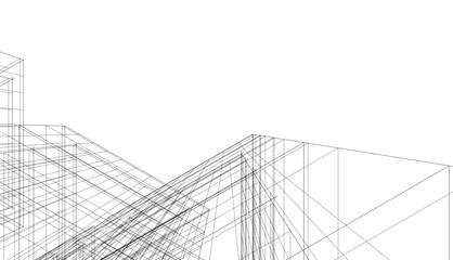 architecture 3d vector drawing