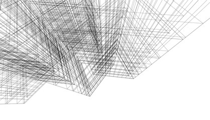 architecture 3d vector drawing