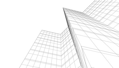 Fototapeta premium architecture 3d vector drawing