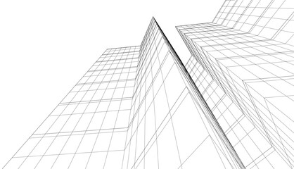 Fototapeta premium architecture 3d vector drawing
