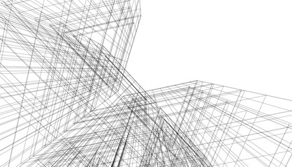 Obraz premium architecture 3d vector drawing
