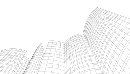 Fototapeta premium architecture 3d vector drawing