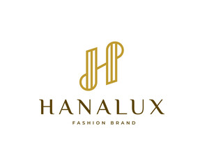 Letter H initial logo vector illustration luxury minimalist line style design