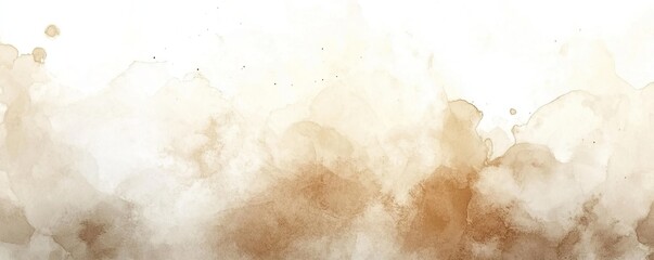 Warm sepia toned watercolor sky background Abstract cloudy sky in golden earth hues, perfect for vintage, retro or nostalgic designs. Ideal for autumn themes, Thanksgiving card