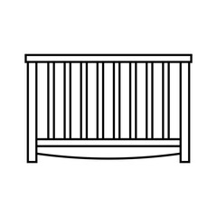 Baby crib icon vector. Cot illustration sign. Crib symbol or logo.