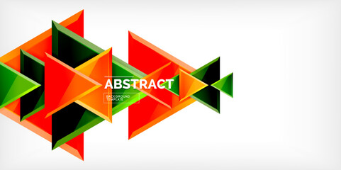 Abstract background - glossy triangles. Vector Illustration For Wallpaper, Banner, Background, Card, Book Illustration, landing page