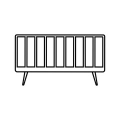 Baby crib icon vector. Cot illustration sign. Crib symbol or logo.