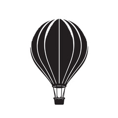 Fototapeta premium Hot air ballon vector silhouette. Hot air ballon logo, icon design. Hot air ballon illustration.
