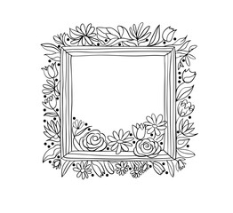 frame with flowers
