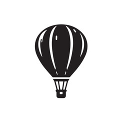 Hot air ballon vector silhouette. Hot air ballon logo, icon design. Hot air ballon illustration.