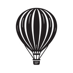 Naklejka premium Hot air ballon vector silhouette. Hot air ballon logo, icon design. Hot air ballon illustration.