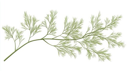 Obraz premium Dill clipart, element, 3D illustration, realistic, isolated on white background