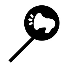 magnifying with megaphone