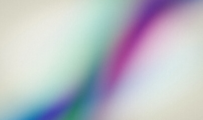 Abstract purple blue cyan green retro color grainy noisy gradient texture backdrop design. Vibrant colors wave line soft gradient grainy web banner and poster. Noise texture effect