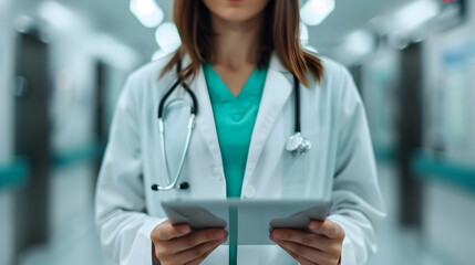 Women Doctors And Explain Tablet Hospital