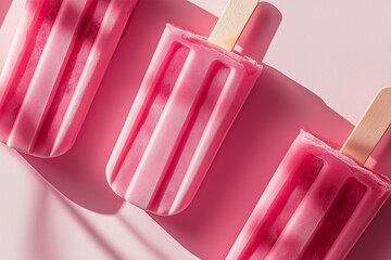 Colorful Popsicle ice cream on a light background 