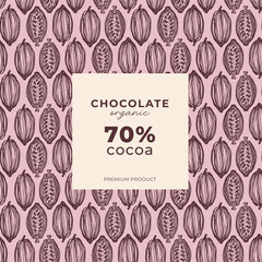 Cocoa bean illustration. Vintage style design template. chocolate cocoa beans. Vector illustration
