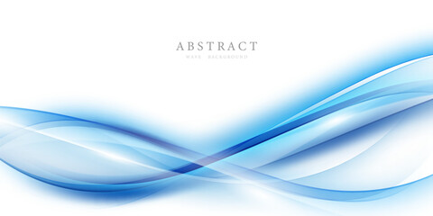Blue waves abstract background, modern design, vector illustration