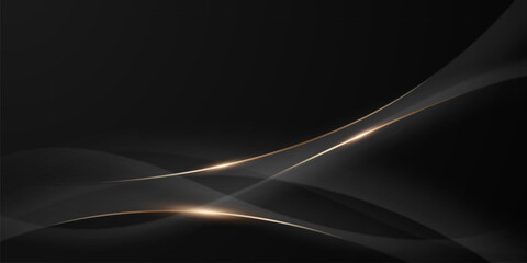 Abstract modern design black background with luxury golden elements vector illustration.
