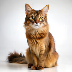 Fototapeta premium Somali cat with white background