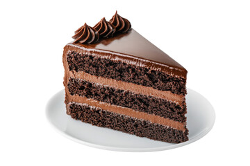 Delicious chocolate cake slice with rich layers and creamy frosting, perfect for dessert lovers and special occasions.