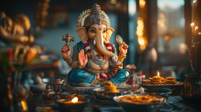 beautiful statue of lord ganesha