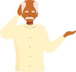 Senior man scratching his head, experiencing memory loss, confusion or trying to recall something