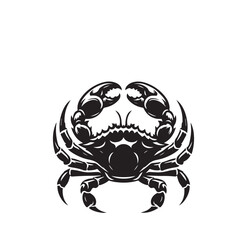 Crab vector silhouette. Crab logo, icon design. Crab illustration black and white.