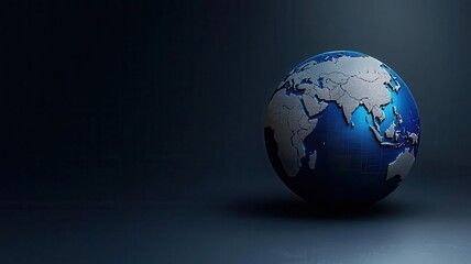 Fototapeta premium SWOT analysis projected on a digital globe, showing global strengths, weaknesses, opportunities, and threats