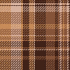 Difficult texture vector fabric, repeat background textile plaid. Tattersall seamless tartan pattern check in orange and dark colors.
