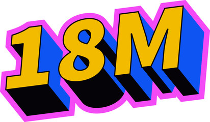 18M 3D Social Media Stickers: Followers and Likes for Digital Engagement