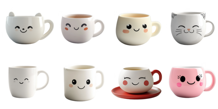 Smile cup isolated 3d mockup without background using for all purpose.