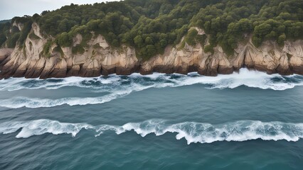 waves breaking on the rocks