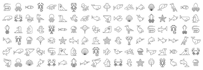 Animals logos collection. Animal logo set. Icon design