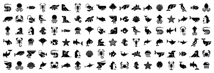 Animals logos collection. Animal logo set. Icon design