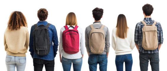 PNG Casual group of people background backpacks clothing.