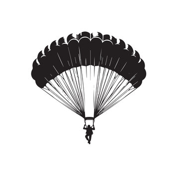 Parachuters silhouette vector. Parachuters logo, icon vector design isolated on white background.