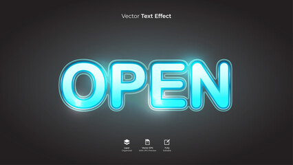 Open editable 3d text effect template vector typography design